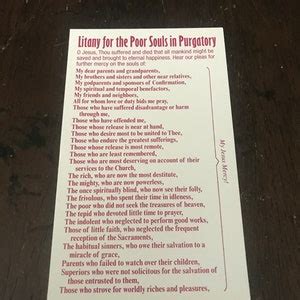 Litany for the Poor Souls in Purgatory 25 Pack of Prayer Cards - Etsy