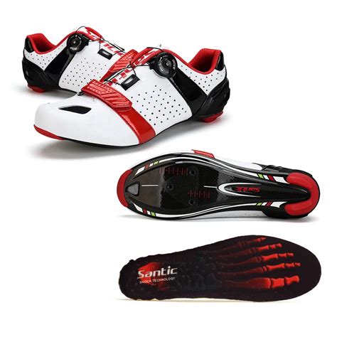 Santic PRO Men Cycling Shoe Road Cycling Shoes Carbon Fibre Sole Road Bike Bicycle Shoes ...