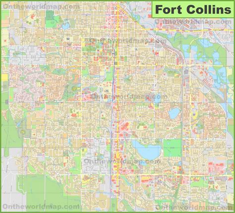 Large detailed map of Fort Collins - Ontheworldmap.com