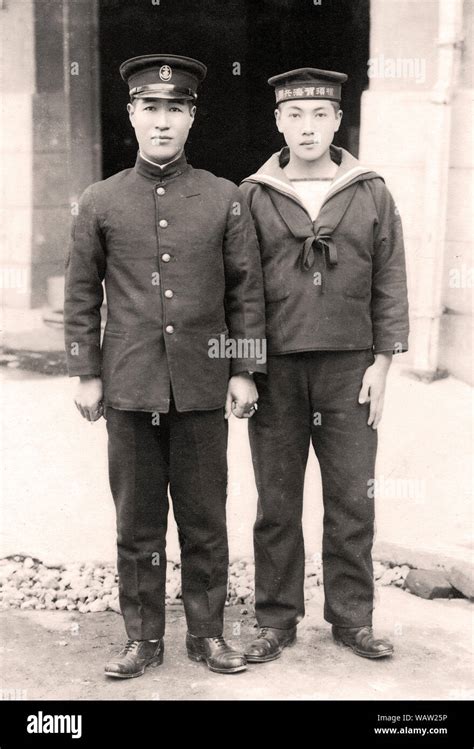 [ 1920s Japan - Japanese Navy Officer & Cadet ] — Uniformed cadet and officer of the Imperial ...