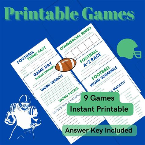 Football Party Games Instant Download. Tailgate Games . NFL Games. . Football Party Game Bundle ...