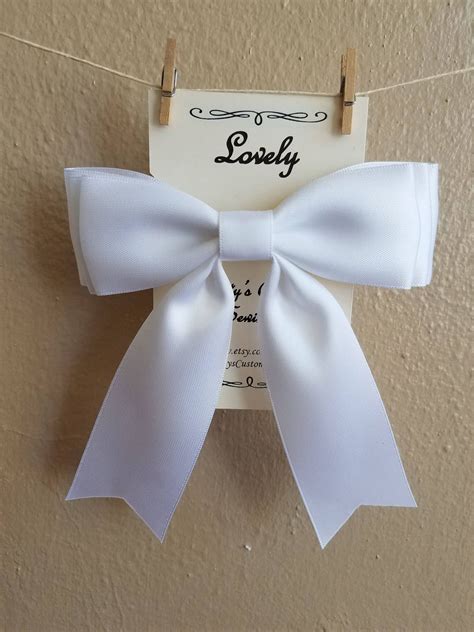 Lovely Pure White Hair Bow Satin Ribbon Womens Ladies - Etsy