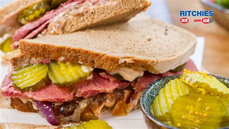 Corned beef caramelised onion pickle sandwich - Love Food