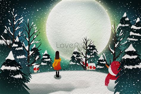 Snowy night illustration image_picture free download 400727606_lovepik.com