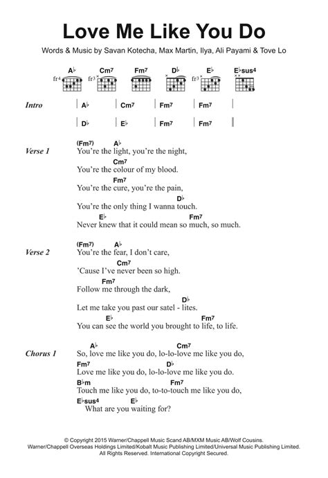 Love Me Like You Do Chords Piano - Smithcoreview