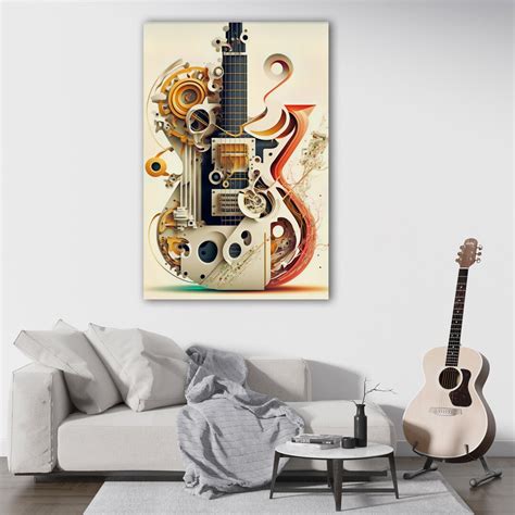 Guitar Wall Art, Rock Artwork, Music Room Wall Decor, Musician's Gift, Bar&pub Decor, Gift for ...