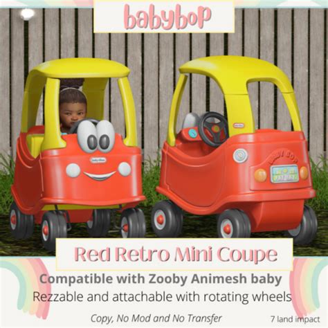 Second Life Marketplace - .:babybop:. - Mini Coupe - Red Retro Coupe(ADD)