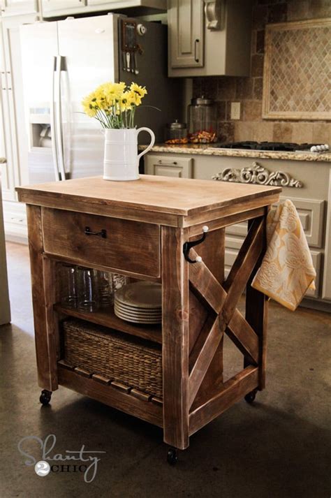 Ana White | Rustic X Small Rolling Kitchen Island - DIY Projects