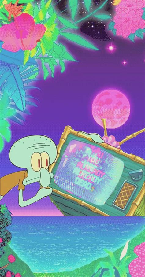 Download Psychedelic Iphone Squidward Already Dead Wallpaper ...