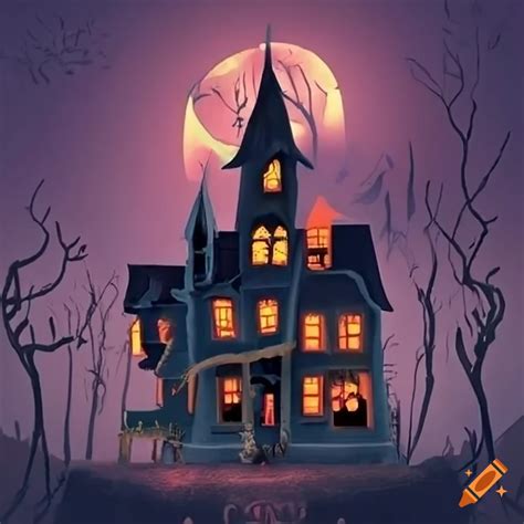 Spooky image of a halloween haunted house