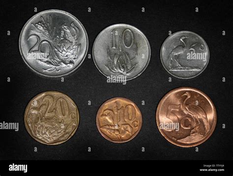 South Africa 20 cent, 10 cent, and 5 cent coins, old and new Stock Photo - Alamy