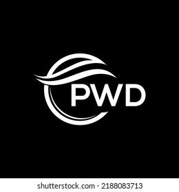 Pwd Letter Logo Design On Black Stock Vector (Royalty Free) 2188083713 | Shutterstock