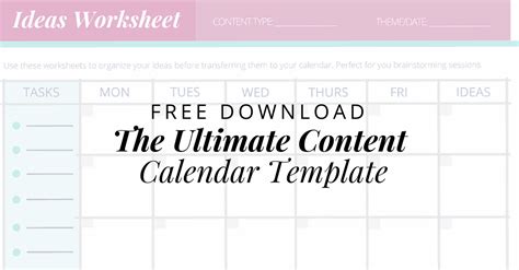 FREE: The Ultimate Content Calendar Template