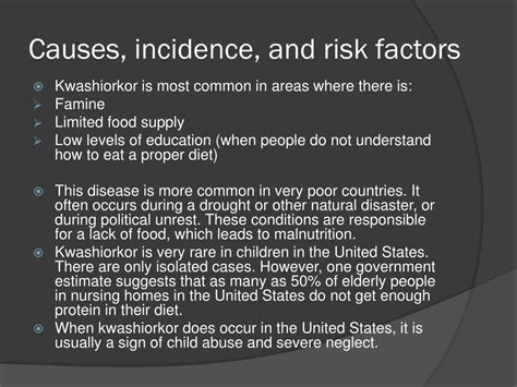 Kwashiorkor Causes