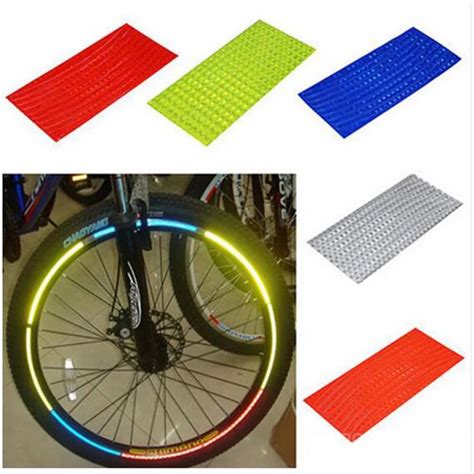 10pcs Bicycle Reflective Stickers Bike Wheel Rim Accessories Fluorescent Decal Reflection Paster ...