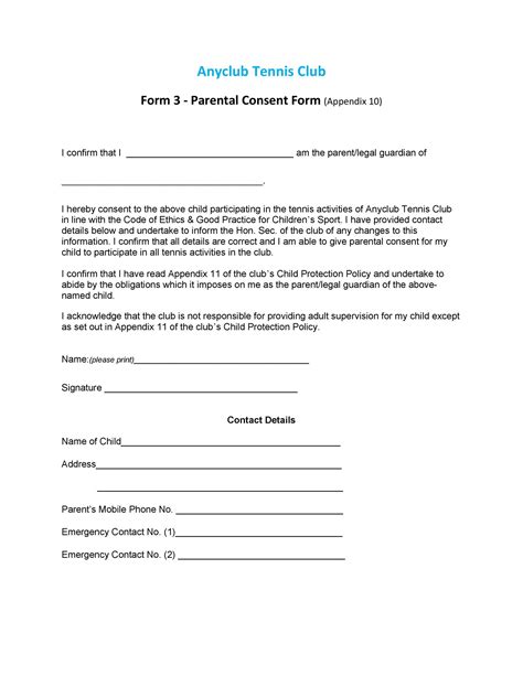 Printable Food Allergy Disclaimer Template Uk | Printable Consent Form