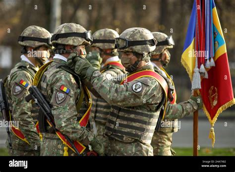 Bucharest, Romania - 1 December, 2021: Romanian army soldiers prepare ...