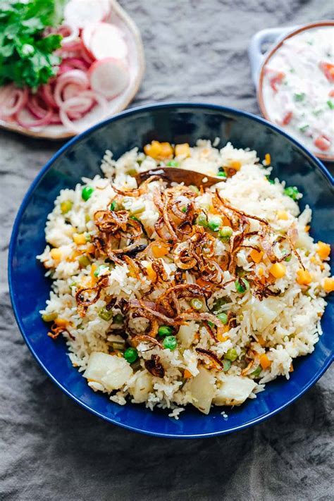 Pressure Cooker Veg Pulao (Rice Pilaf) - Fluffy and Fragrant