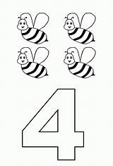 Number 4 Coloring Page Home  Riset sketch template