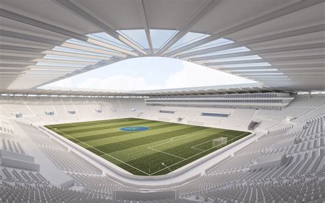 Karlsruhe: Weißes Stadion, blaue Tribünen, grüner Wall – agn | Architekten Ingenieure Generalplaner