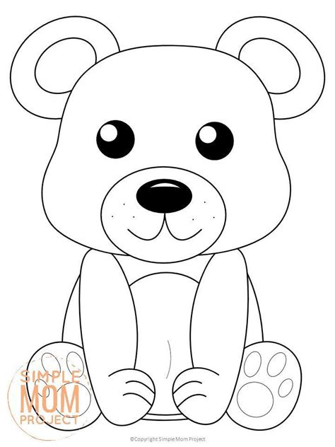 Free Printable Woodland Bear Coloring Page for Kids | Bear coloring pages, Teddy bear coloring ...