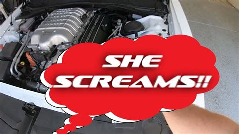 HELLCAT SCREAMING SUPERCHARGER WHINE! So loud after new intake! - YouTube