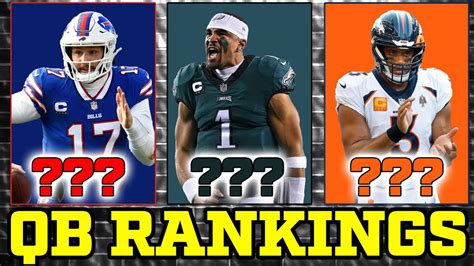 EVERY starting quarterback ranked heading into the 2023 NFL season - 2023 NFL QB Rankings - YouTube