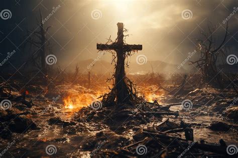 Jesus Christ Cross Easter Resurrection Concept Christian Cross on a Background with Dramatic ...