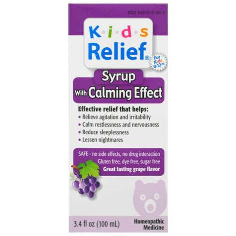 Kids Relief, Syrup with Calming Effect, Grape Flavor , 3.4 fl oz (100 ...