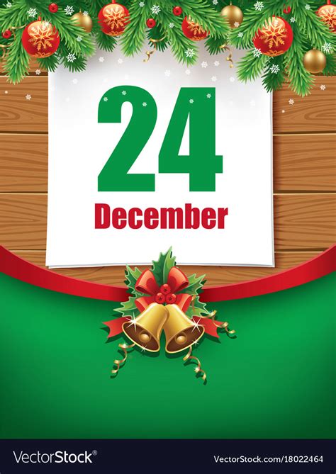 24th december date on calendar Royalty Free Vector Image