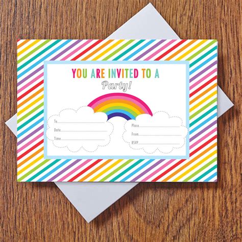 rainbow party invitations by feather grey parties | notonthehighstreet.com