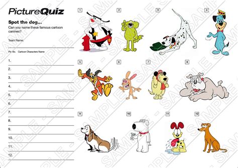 Quiz Number 074 with a Cartoon Canines Picture Round