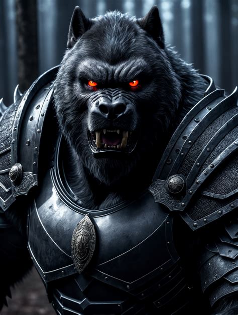 Premium Free ai Images | silverback werewolf assassin wearing armor ...