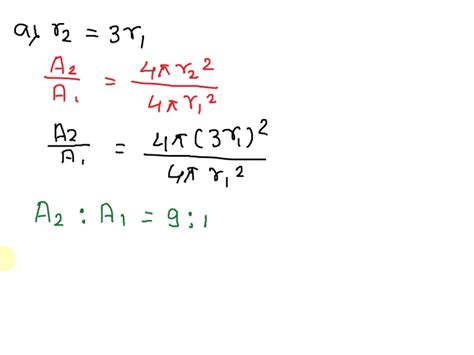 SOLVED: A sphere of radius r has surface area A = 4πr2 and volume V =(4 ...