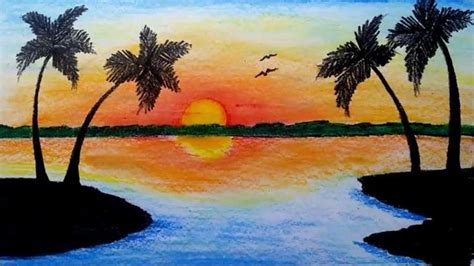 16+ Sketches Of Sunsets - Sketch - Drawingpencilwiki.com | Seni, Seni desain, Desain