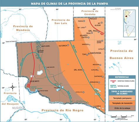 Climatic map of the Province of La Pampa | Gifex