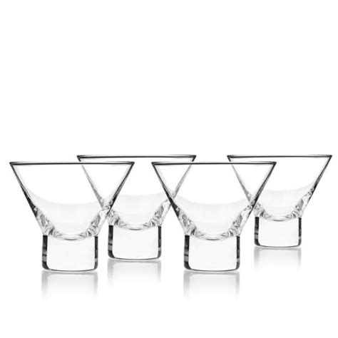 Heavy Base Stemless Crystal Martini Glasses (Set of 4) - Legacy Wine ...