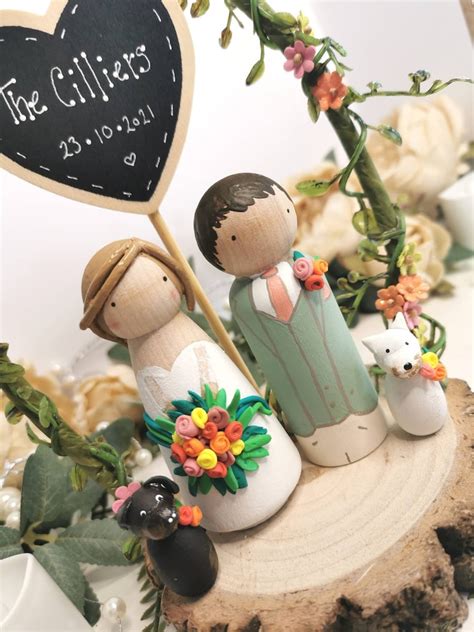 Personalised Wooden Wedding Cake Toppers - Etsy