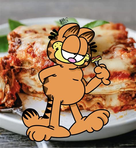 Garfield Eating Lasagna Gif