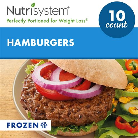 Nutrisystem® Hamburger, 10ct. Frozen Beef Burgers on Whole-Wheat Buns to Support Healthy Weight ...