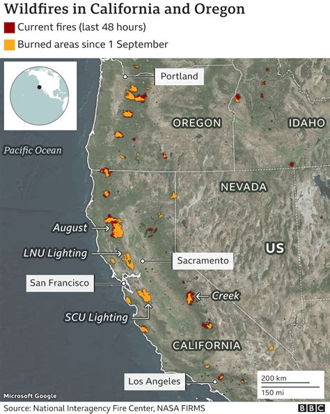 Western Wildfires Map