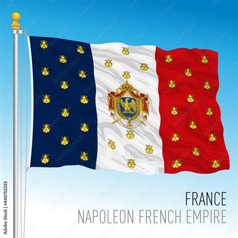 Napoleon French Empire flag, France, historical emblem, vector ...