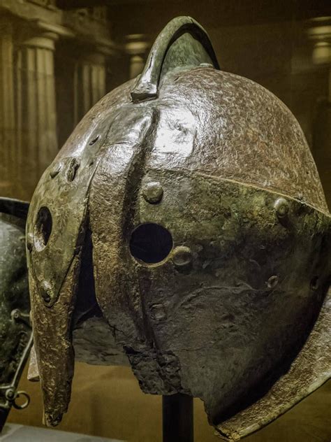 Iron Gladiator Helmet from Herculaneum Roman 1st century CE | Gladiator helmet, Gladiator armor ...