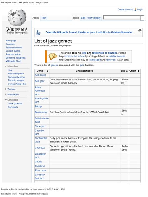 List of Jazz Genres - Wikipedia, The Free Encyclopedia | Jazz | American Popular Music | Free 30 ...