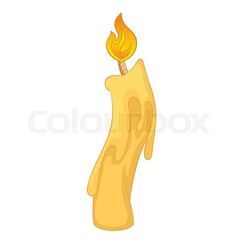 Burning candle with dripping wax icon. ... | Stock vector | Colourbox