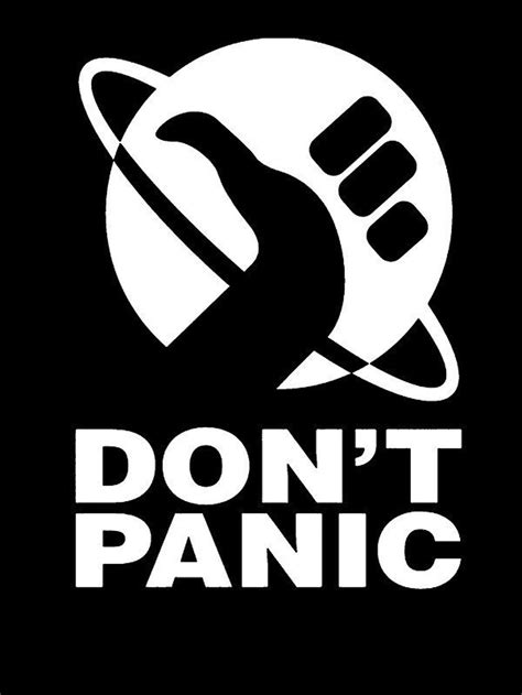 Don't Panic Hitchhiker's Guide to the Galaxy White Choose Size no ...