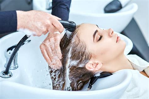 Shampoo for Hair, Beauty Salon, Hair Wash Stock Photo - Image of ...