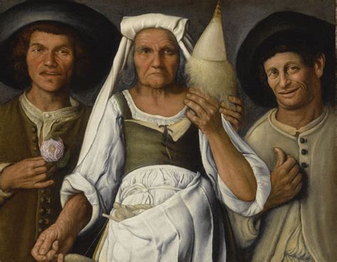 three people standing next to each other with hats on their heads and one holding something in ...
