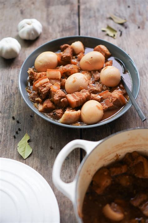 Pork Adobo Recipe (Filipino Stewed Pork Belly w/ Eggs) - Hungry Huy