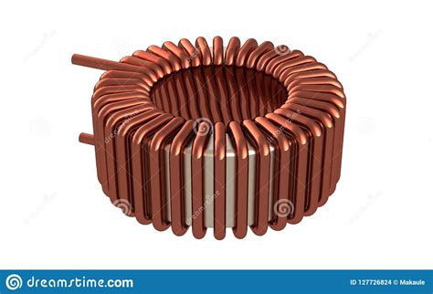 Ferrite Toroid Inductor stock illustration. Illustration of coil - 127726824